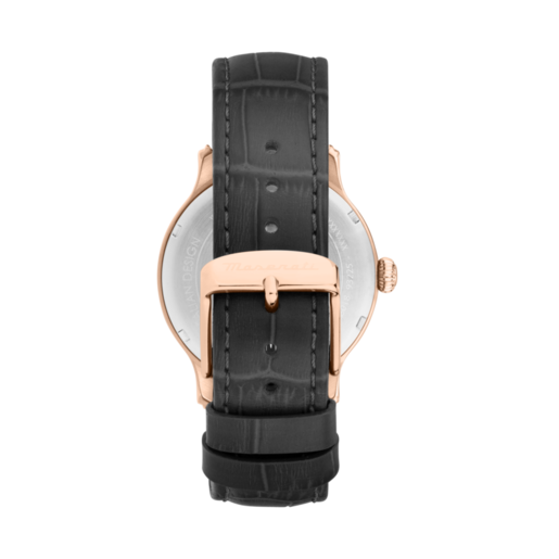 Reloj Maserati Hombre R8851118019 Piel Negra Acero Rose Analógico