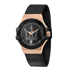 Reloj Maserati Hombre R8853108010 Potenza Acero Rose Bicolor Negro Analógico