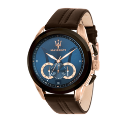 Reloj Maserati Hombre R8871612024 Traguardo Cronógrafo Piel Marrón Acero Rose Analógico