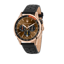 Reloj Maserati Hombre R8871624011 Piel Negra Cronógrafo Acero Rose Analógico