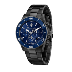 Reloj Maserati Hombre R8873600005 Competizione Azul Cronógrafo Acero Negro Analógico