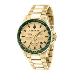 Reloj Maserati Hombre R8873640005 Sfida Cronógrafo Acero Dorado Analógico
