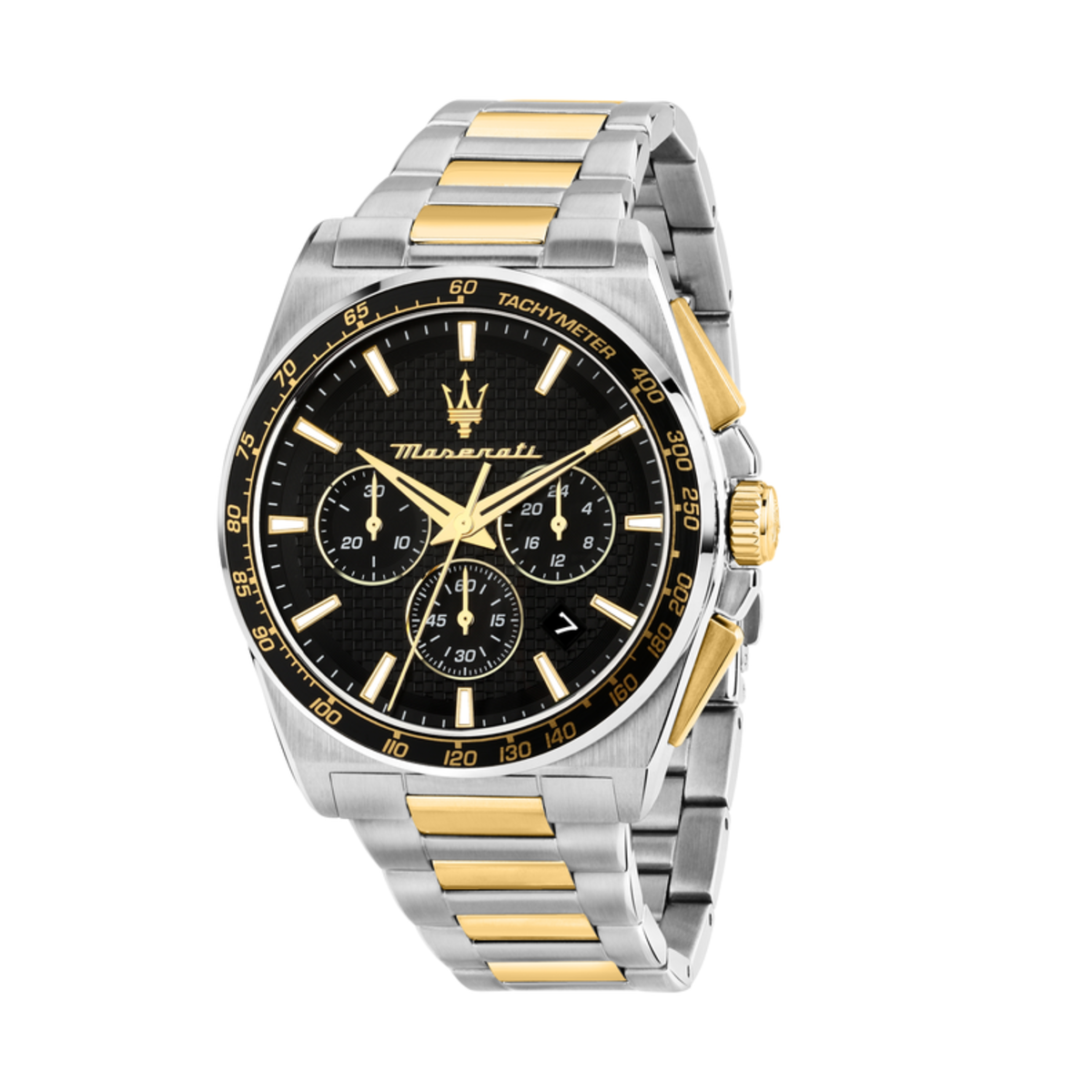 Reloj Maserati Hombre R8873652003 Velocitá Cronógrafo Acero Plateado Bicolor Dorado Analógico