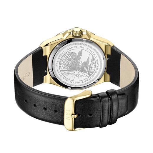 New York herreur NY-G989 Nagle sort læder