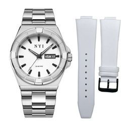Reloj New York Hombre White-leather Frawley+Strap