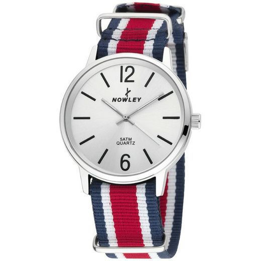 Rellotge Nowley Home 8-5538-0-3 Tela Blava i Vermella