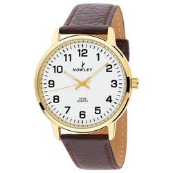 Reloj Nowley Hombre 8-5540-0-C2 Piel Marrón Acero Dorado Analógico