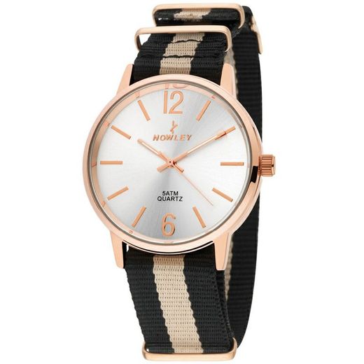 Relógio masculino Nowley 8-5573-0-3 Tecido cinza e preto