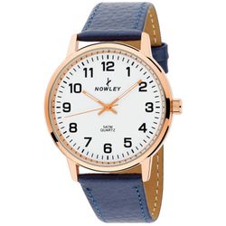 Reloj Nowley Hombre 8-5573-0-C4 Piel Azul Acero Dorado Analógico