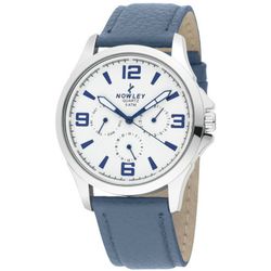 Nowley herenhorloge 8-5575-0-10 blauw leer