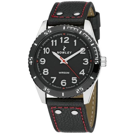 Rellotge Nowley Home 8-5635-0-1 Pell Negre