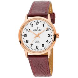 Reloj Nowley Mujer 8-5574-0-C2 Piel Roja Acero Rose Analógico