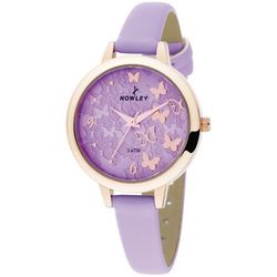 Reloj Nowley Mujer 8-5794-0-6 Piel Morada Acero Analógico