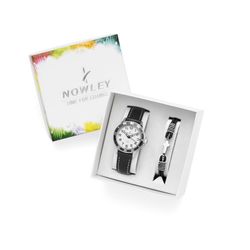 Reloj Nowley Niño 8-0978-0-1 Piel Negra + Pulsera Cruz