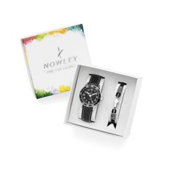 Reloj Nowley Niño 8-0978-0-2 Piel Negra + Pulsera Cruz