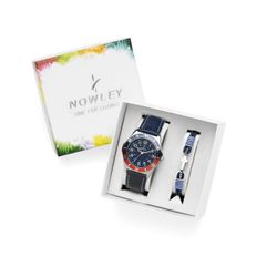 Reloj Nowley Niño 8-0980-0-4 Piel Azul + Pulsera Cruz