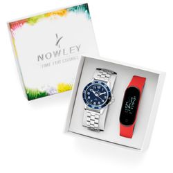 Reloj Nowley Niño 8-0985-0-2 Acero + Reloj Digital Rojo