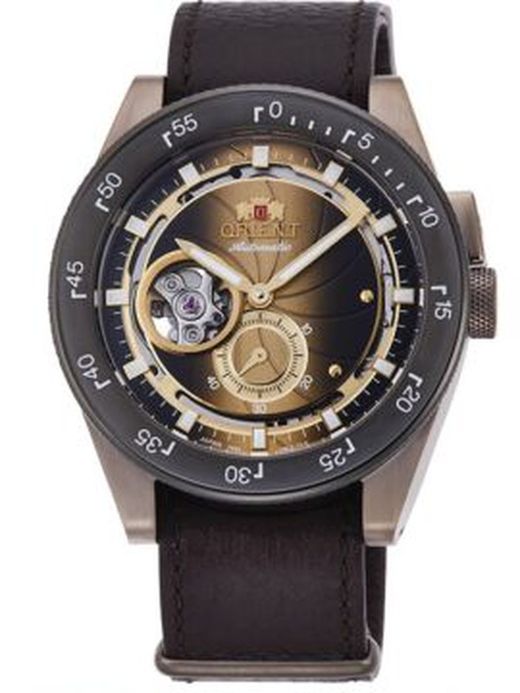 Relógio Orient Masculino AR0204G00B RETRO FUTURE CAMERA LIMITED Automático Couro Marrom
