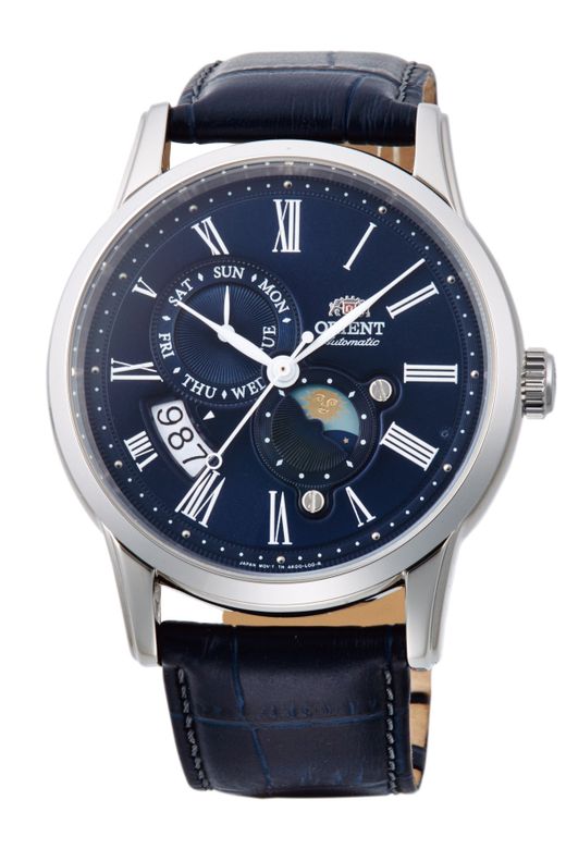 Rellotge Orient Home RA-AK0011D10B Pell Blau Automàtic