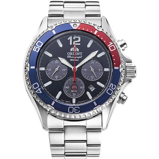 Montre chronographe solaire Orient RA-TX0201L10B en acier pour homme