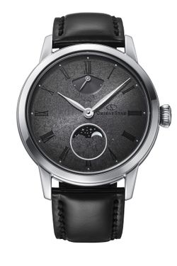 Reloj Orient Star Hombre RE-BW0005N00B Edición Limitada Fase Lunar Piel Negra Acero Analógico