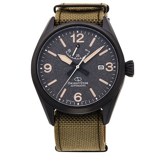 Montre automatique Orient Star pour homme, en nylon marron, RE-AU0206B00B