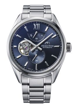 Reloj Orient Hombre RE-BY0010L00B M34 F7 Semi Skeleton Azul Automático Acero Plateado