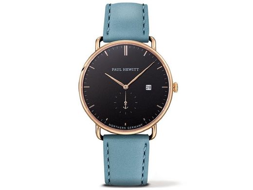 Montre Paul Hewitt pour homme PH-TGA-G-B-23S en cuir bleu