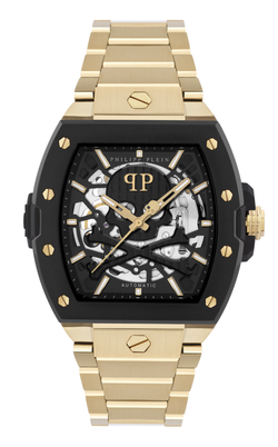 Reloj Philipp Plein Hombre PWJFA0625 Acero Dorado Bicolor Negro Analógico The Skeleton Auto