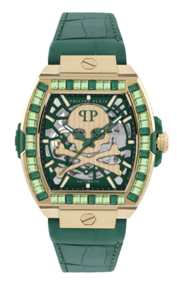 Reloj Philipp Plein Hombre PWJHA0226 Piel Verde Acero Dorado Automático