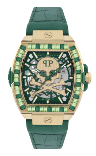 Reloj Philipp Plein Hombre PWJHA0226 Piel Verde Acero Dorado Automático