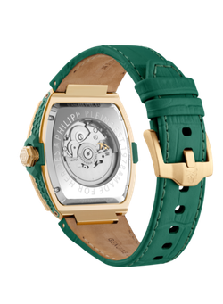 Reloj Philipp Plein Hombre PWJHA0226 Piel Verde Acero Dorado Automático