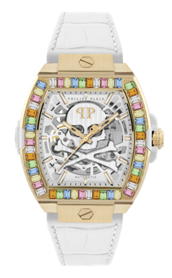 Reloj Philipp Plein Hombre PWJHA0326 Piel Blanca Acero Dorado Automático