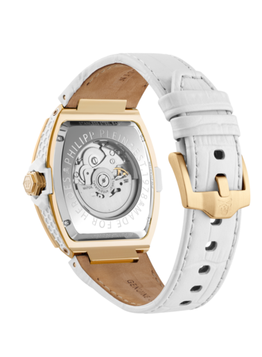 Reloj Philipp Plein Hombre PWJHA0326 Piel Blanca Acero Dorado Automático