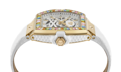 Reloj Philipp Plein Hombre PWJHA0326 Piel Blanca Acero Dorado Automático