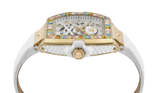 Reloj Philipp Plein Hombre PWJHA0326 Piel Blanca Acero Dorado Automático
