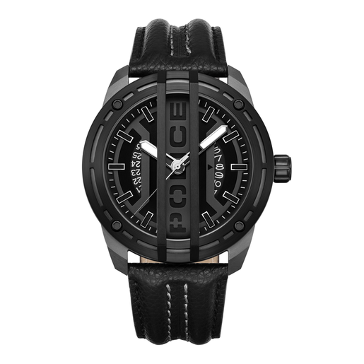 Reloj Police Hombre PEWGB0039840 Piel Negra Acero Negro Analógico