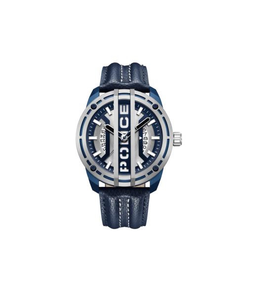 Reloj Police Hombre PEWGB0039841 Piel Azul Acero Analógico