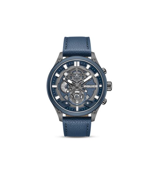 Reloj Police Hombre PEWGC0052406 Piel Azul Cronógrafo Acero Analógico