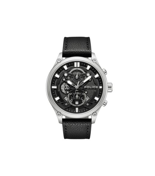 Reloj Police Hombre PEWGC0054205 Piel marrón Cronógrafo Acero Analógico