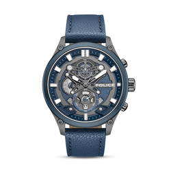 Reloj Police Hombre PEWGC0054206 Piel Azul Acero Analógico