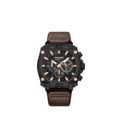 Reloj Police Hombre PEWGC0092905 Piel Marrón Cronógrafo Acero Analógico