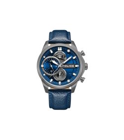 Reloj Police Hombre PEWGF0039202 Piel Azul Cronógrafo Acero Negro Analógico