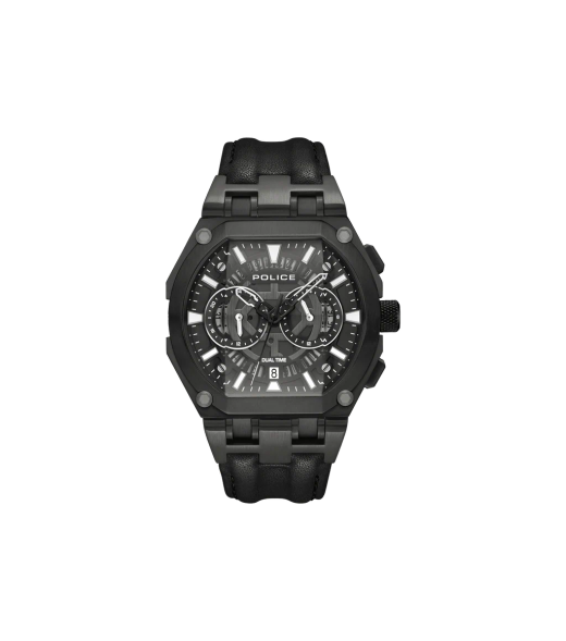Reloj Police Hombre PEWGF0054401 Piel marrón Cronógrafo Acero Analógico