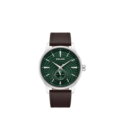 Reloj Police Hombre PEWGF0093601 Piel Marrón Acero Analógico