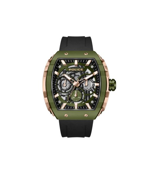 Reloj Police Hombre PEWGQ0063003 Sport Verde Bicolor Rose Acero Analógico