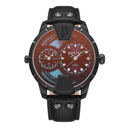 Reloj Police Hombre PEWJA0022001 Piel Negra Acero Negro Analógico