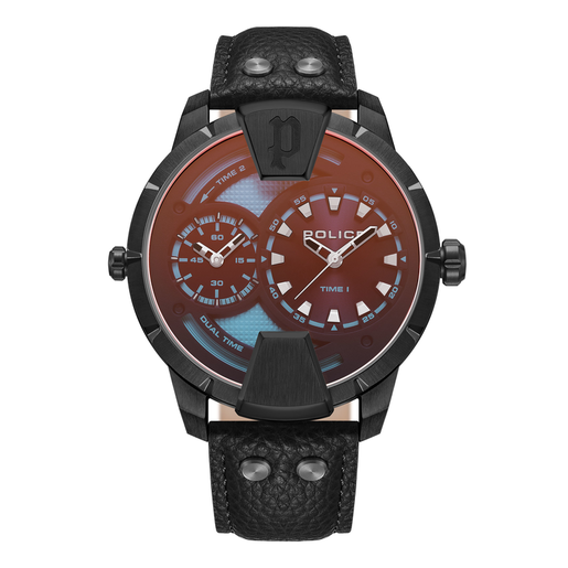 Reloj Police Hombre PEWJA0022001 Piel Negra Acero Negro Analógico