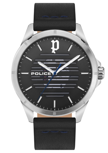 Reloj Police Hombre PEWJA2204502 Piel Negra Acero Analógico