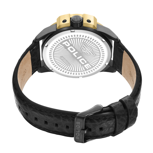 Reloj Police Hombre PEWJF0005704 Piel Negra Acero Negro Analógico